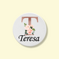 Rose Gold Floral Personalized-Round Coaster