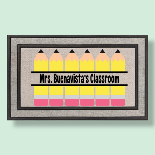 Pencil Classroom Door Mat