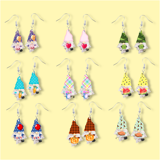 Year Long Holiday Gnome Earrings