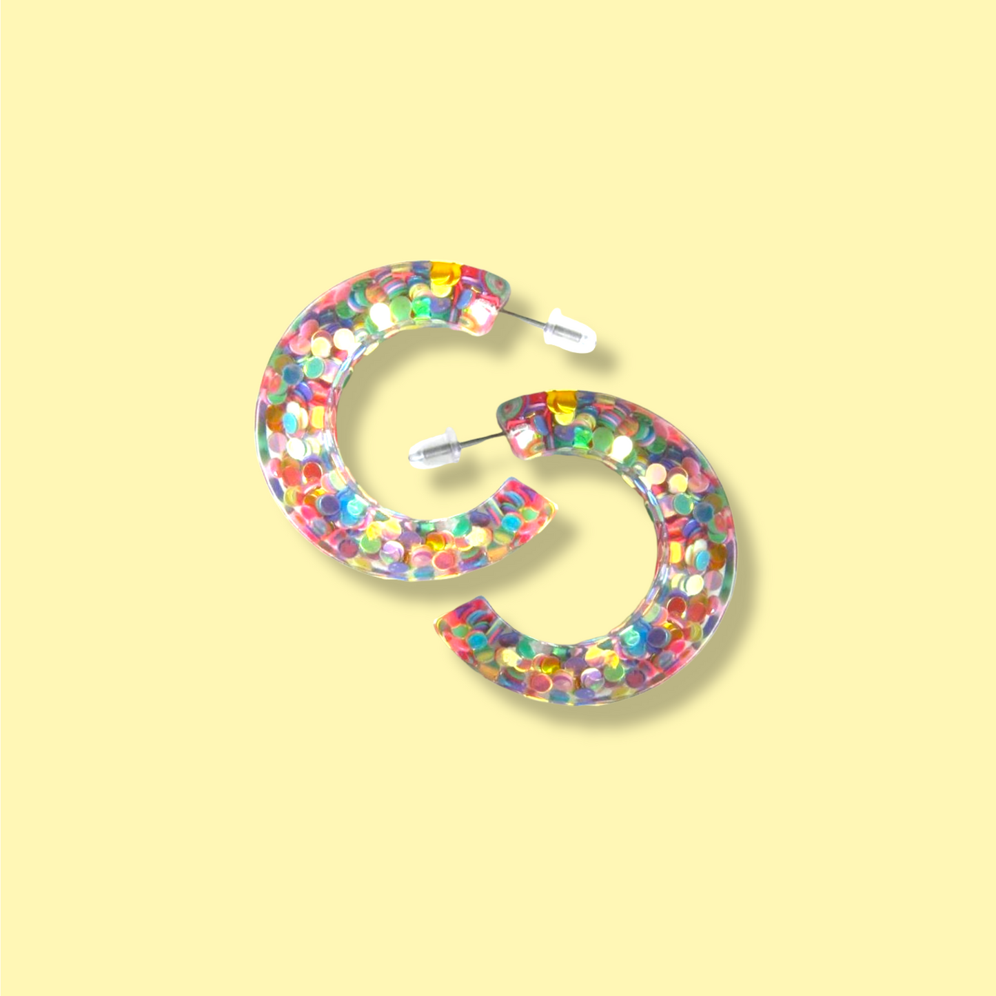 Colorful Glitter Chunky Hoop Earrings