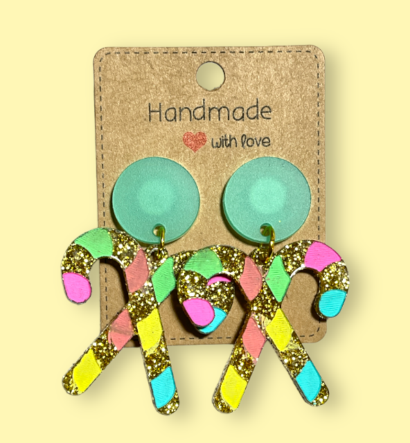Colorful Candy Cane Earrings