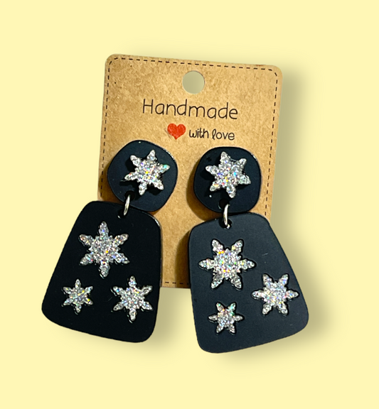 Black Snowflake Dangles