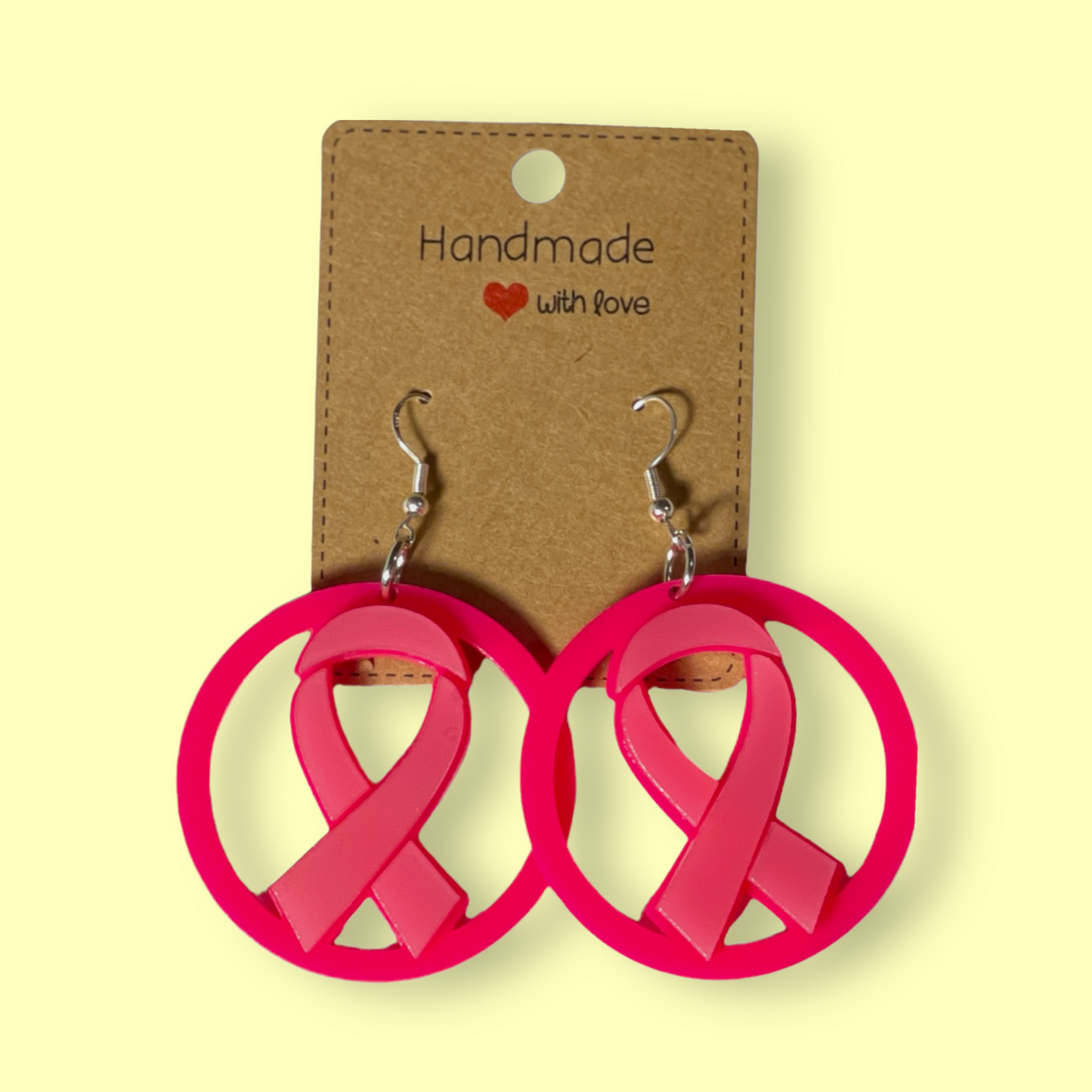 Breast Cancer Awareness Hoop Earrings